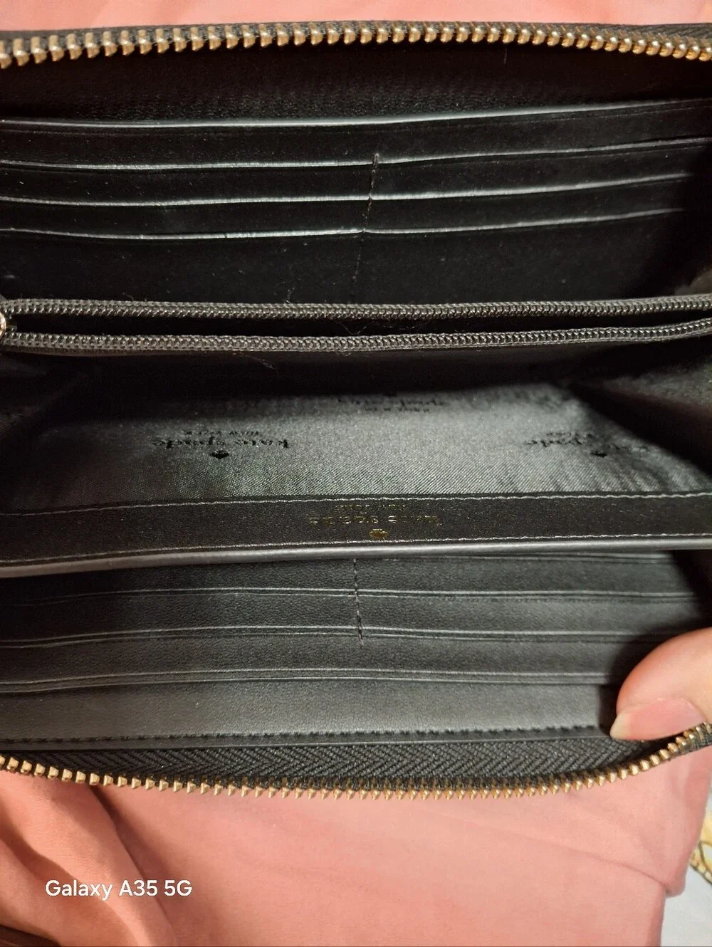 Kate Spade Chelsea Black Nylon zip around wallet